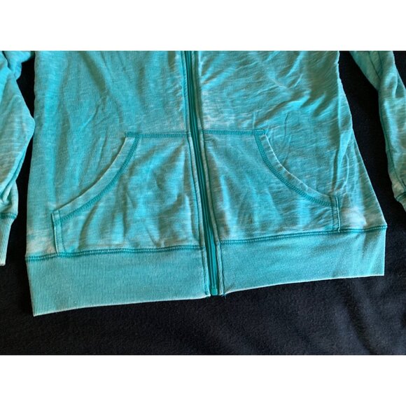 Exertek Womens Turquoise Zip-Up Hoodie Jacket Size Large - Picture 3 of 9
